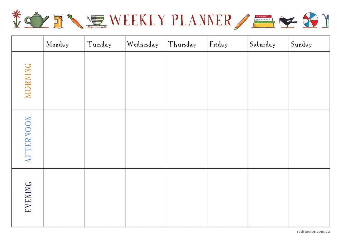 Red Tractor Designs A4 Weekly Planner – Fibre Frolic Store